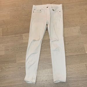 Rag & Bone Mens White Ripped Jeans